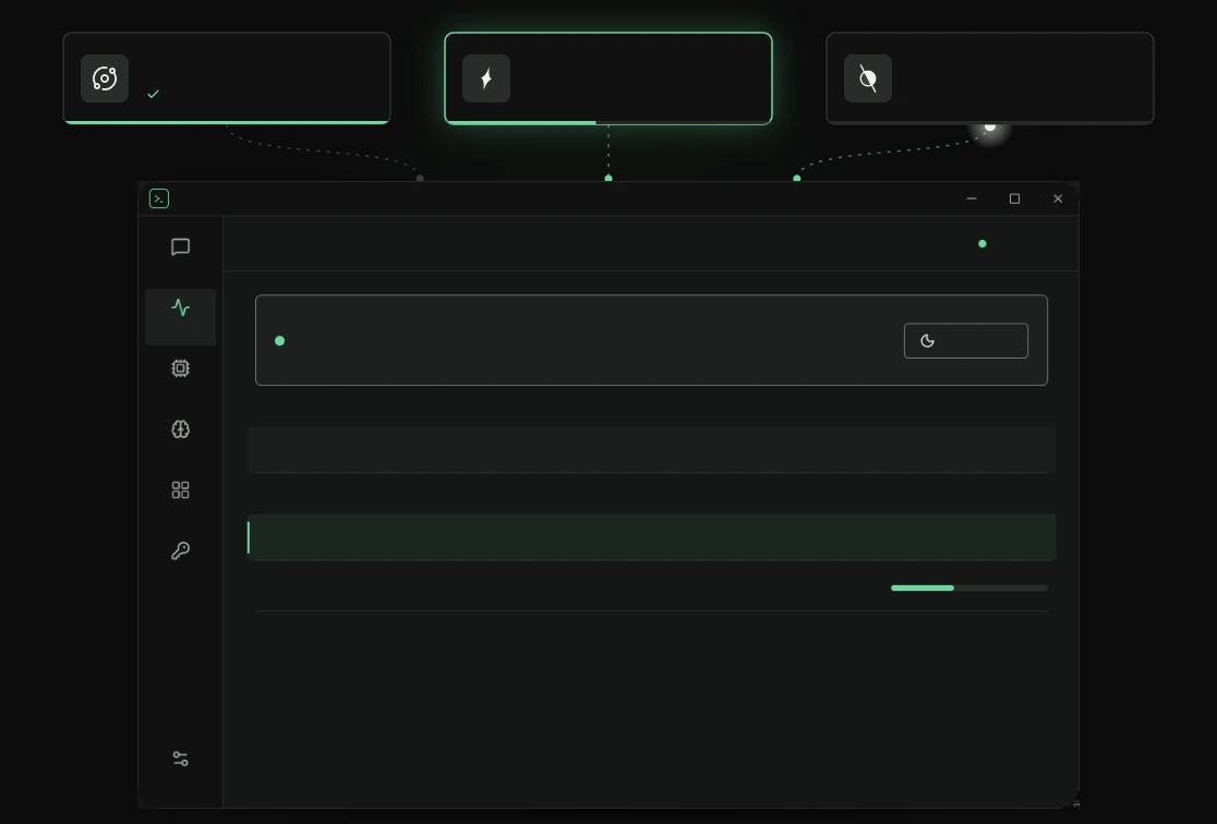 Nebula, Nova and Horizon ask Lyra in turn; Status says who is asking